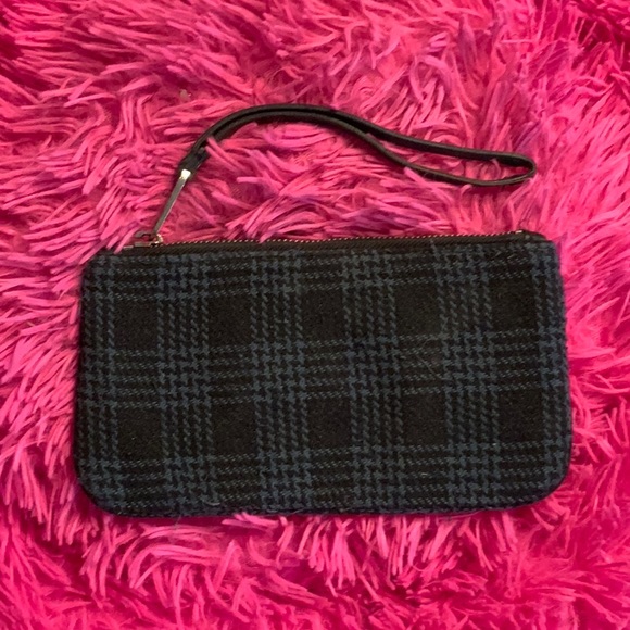 Marc Jacobs Black and blue plaid wristlet purse - Picture 2 of 5